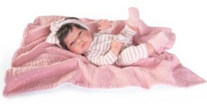 Antonio Juan Recien nacida Baby Toneta con mantita y lazo 33cm
